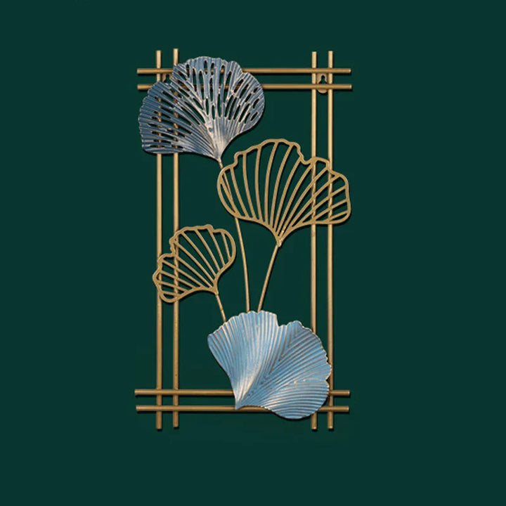 Décoration murale en métal en forme de feuille | Design moderne | Fait main | 25 × 45 cm