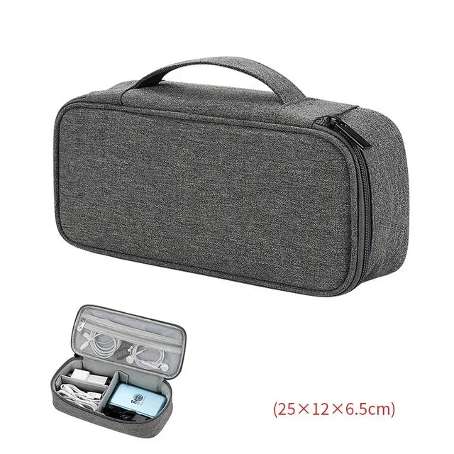 TechTidy TravelSafe Organisateur de Câbles de Voyage | Imperméable & Compact | Pour Voyages & Accessoires Électroniques | Disponible en M & L