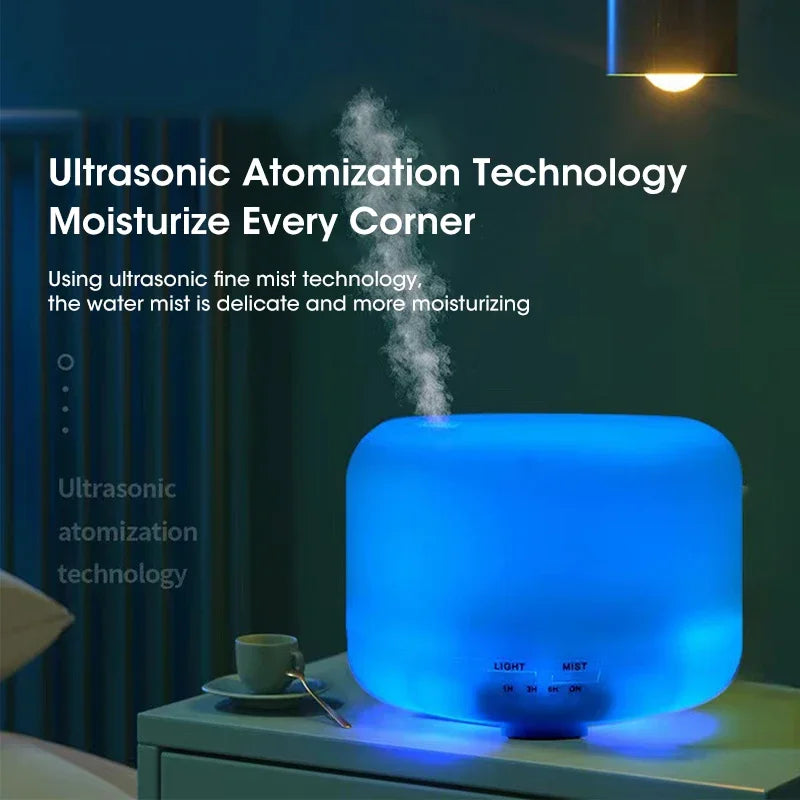 Diffuseur d'arômes Lunora | 500 ml | Humidificateur à ultrasons | Veilleuse LED | Fonctionnement USB