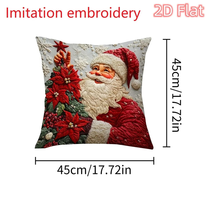 Housse de coussin de Noël Lunavia | Impression 2D | Design Père Noël | 45×45 cm | Décoration de Noël festive & idée cadeau