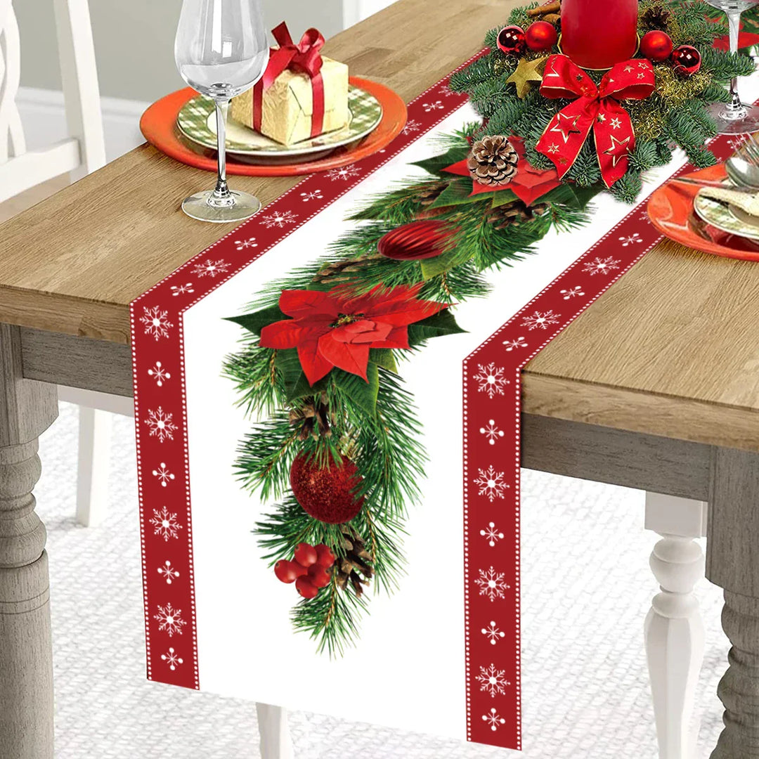 Nappe de Noël | 180×35 cm | Polyester | Décoration de table festive 2025