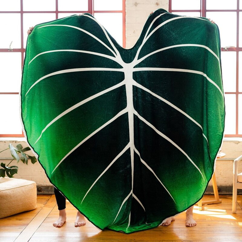 LeafyLuxe™ - Couverture en polaire en forme de feuille