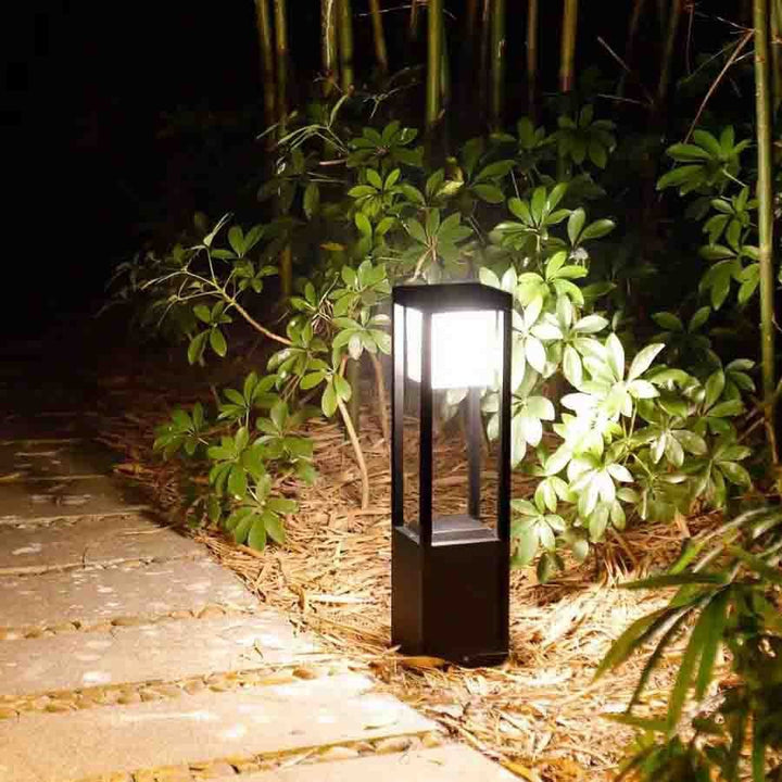 Lampe solaire LUXANO Cube | 60 cm de hauteur | Lumière LED blanc chaud | Étanche IP54 | Éclairage extérieur durable