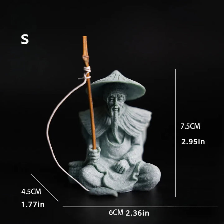 Figurine en grès TerraMini | Figurine miniature de jardin et de décoration | Statue artisanale pour pots de fleurs et aménagement paysager