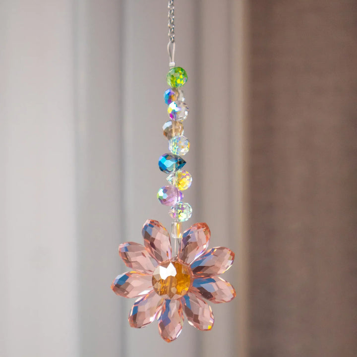 Attrape-lumière Kristall-Suncatcher LumiMargarita | Attrapeur de pluie K9-Daisy | Décoration de fenêtre et de jardin | 32 cm | Idée cadeau pour la maison