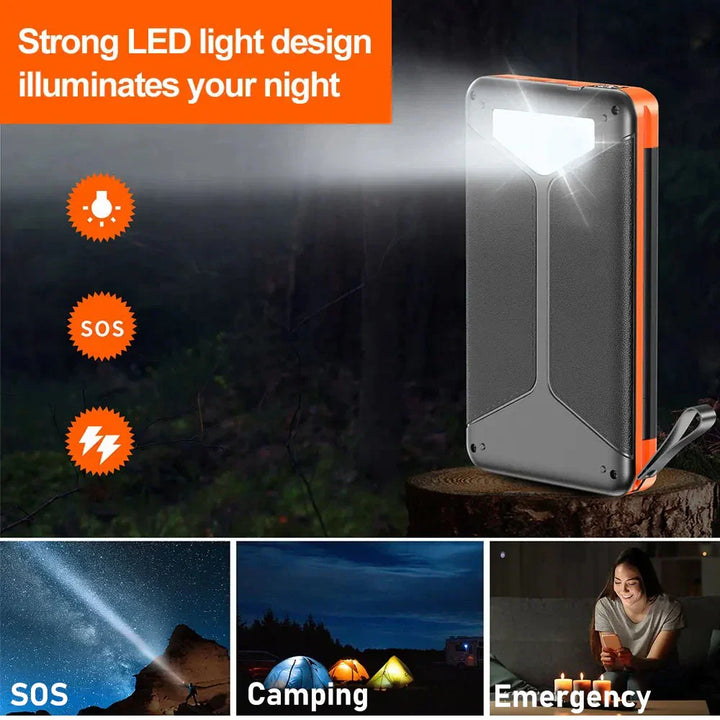 Batterie Solaire VoltMate Flip 15W | 10.000/20.000mAh | Chargement sans fil Qi | Panneau solaire pliable | Étanche et résistant aux chocs
