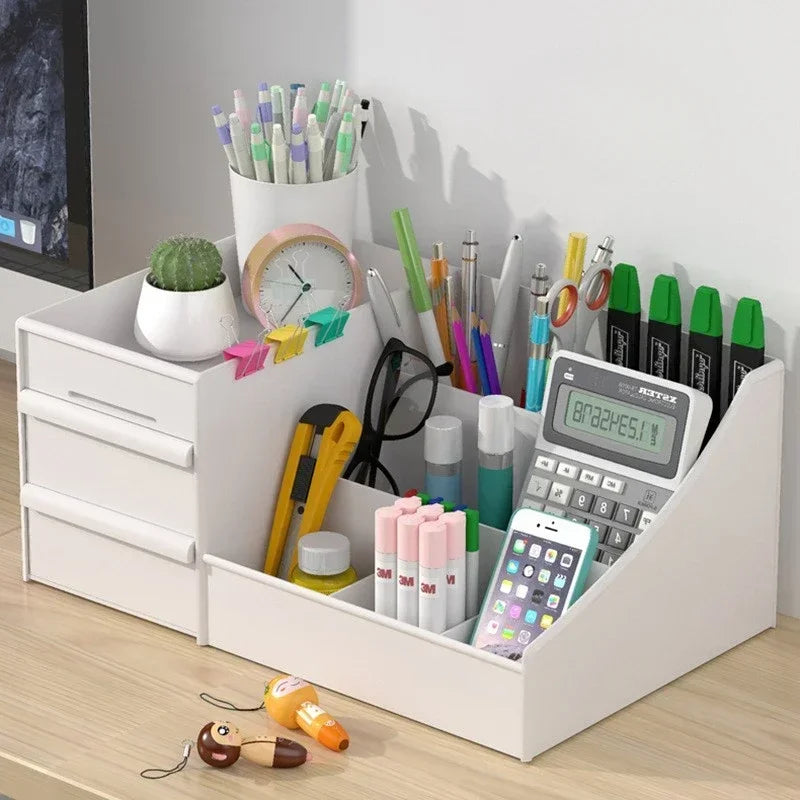 Organisateur de maquillage Cosmevo avec tiroirs | Rangement compact pour le maquillage pour salle de bain et coiffeuse – Blanc, mobile et facile à nettoyer
