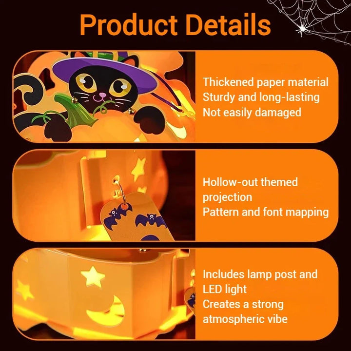 Lanterne Halloween PumpkinGlow | DIY Lanterne en Citrouille | Amusant pour les Enfants & Réutilisable | 5,6 × 12,6 cm