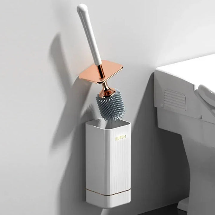 Set de brosses WC CleanFlex | Montage mural sans perçage | Nettoyage en profondeur avec des poils TPR souples