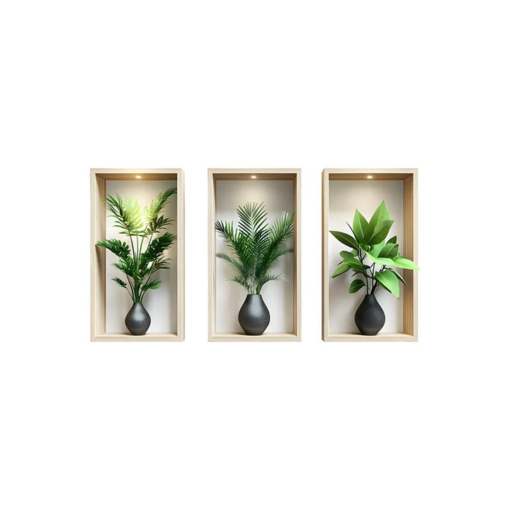 Autocollant mural Verdelis | Motif de plantes d'intérieur | Amovible et réutilisable | Vinyle