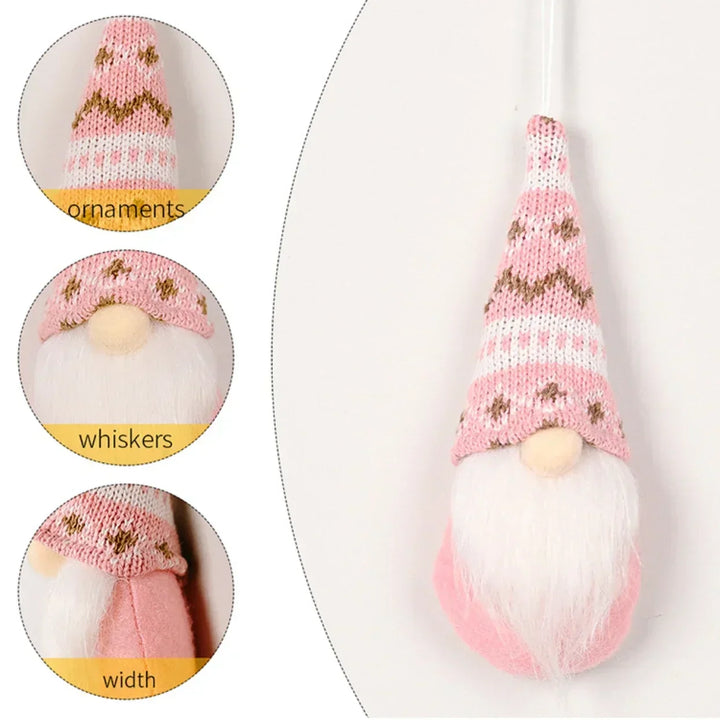 NordiTomte Lutins de Noël 3 pièces | Tissu tricoté & peluche | Décoration suspendue pour sapin de Noël & maison | Gnomes scandinaves