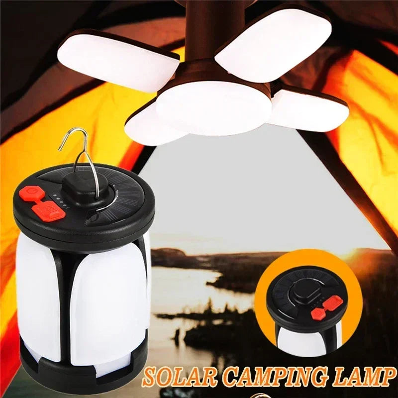 LUMALITE Lampe de Camping Solaire | Chargement USB & Solaire | 6 Modes de Lumière | Pliable & Powerbank – 1000 Lumens