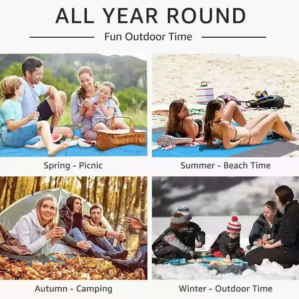 Couverture de Plage AeroLoom | XXL 210x200 cm | Imperméable & Résistant au Sable | Ultra Léger & Portable