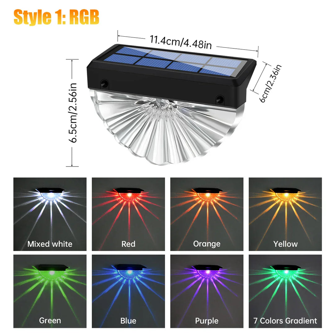 Lampes solaires à LED Lumora Step | Changement de couleur ou blanc chaud | Résistantes aux intempéries IP44 | Pour escaliers, clôtures et terrasses