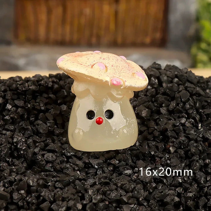Mycoria Mini-Champignons 6 pièces | Figurines décoratives lumineuses | Résine | Pour jardin féerique, paysages de mousse & maison de poupées