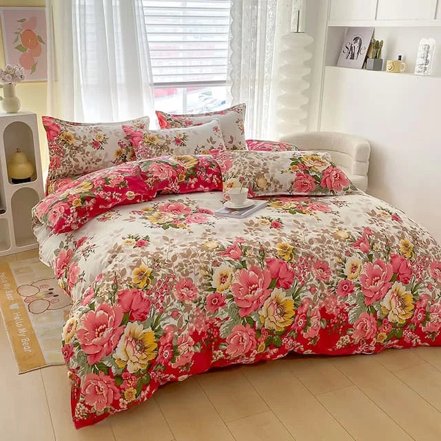 Ensemble de literie Floralis | 3 pièces | Microfibre | Imprimé floral & design réversible