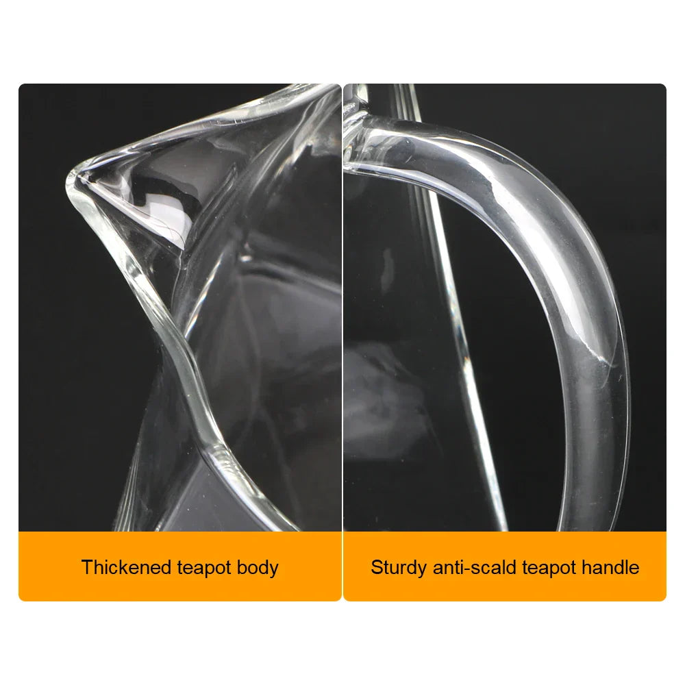 Teavora Théière en verre avec filtre en acier inoxydable | Résistante à la chaleur & Lavable au lave-vaisselle | Pour thé en vrac & fleurs de thé | 550/750/950 ml