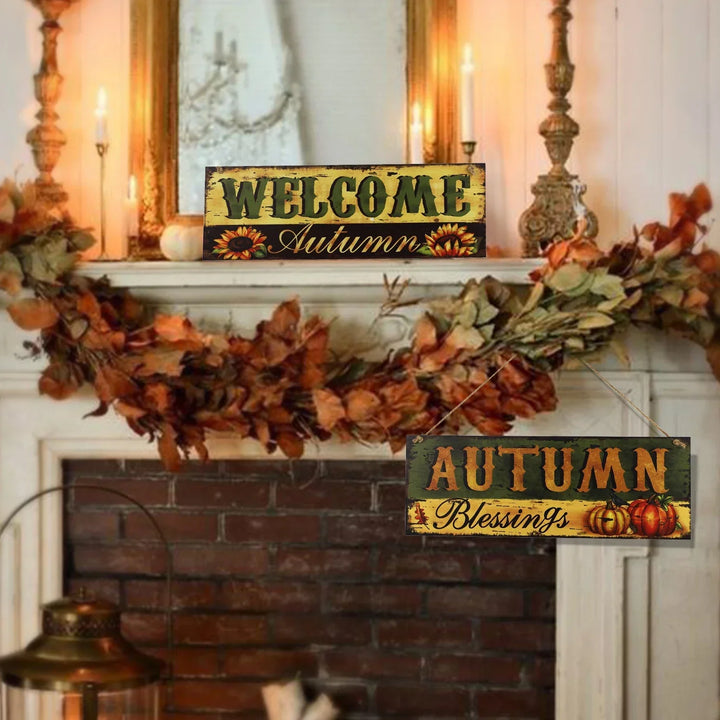 Panneau de bienvenue en bois HarvestWelcome | Décoration d'automne et de Thanksgiving pour porte et jardin