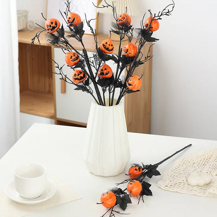 SchattenKürbis | Décoration Halloween | Citrouille avec visage de fantôme | Style sombre | Design en mousse