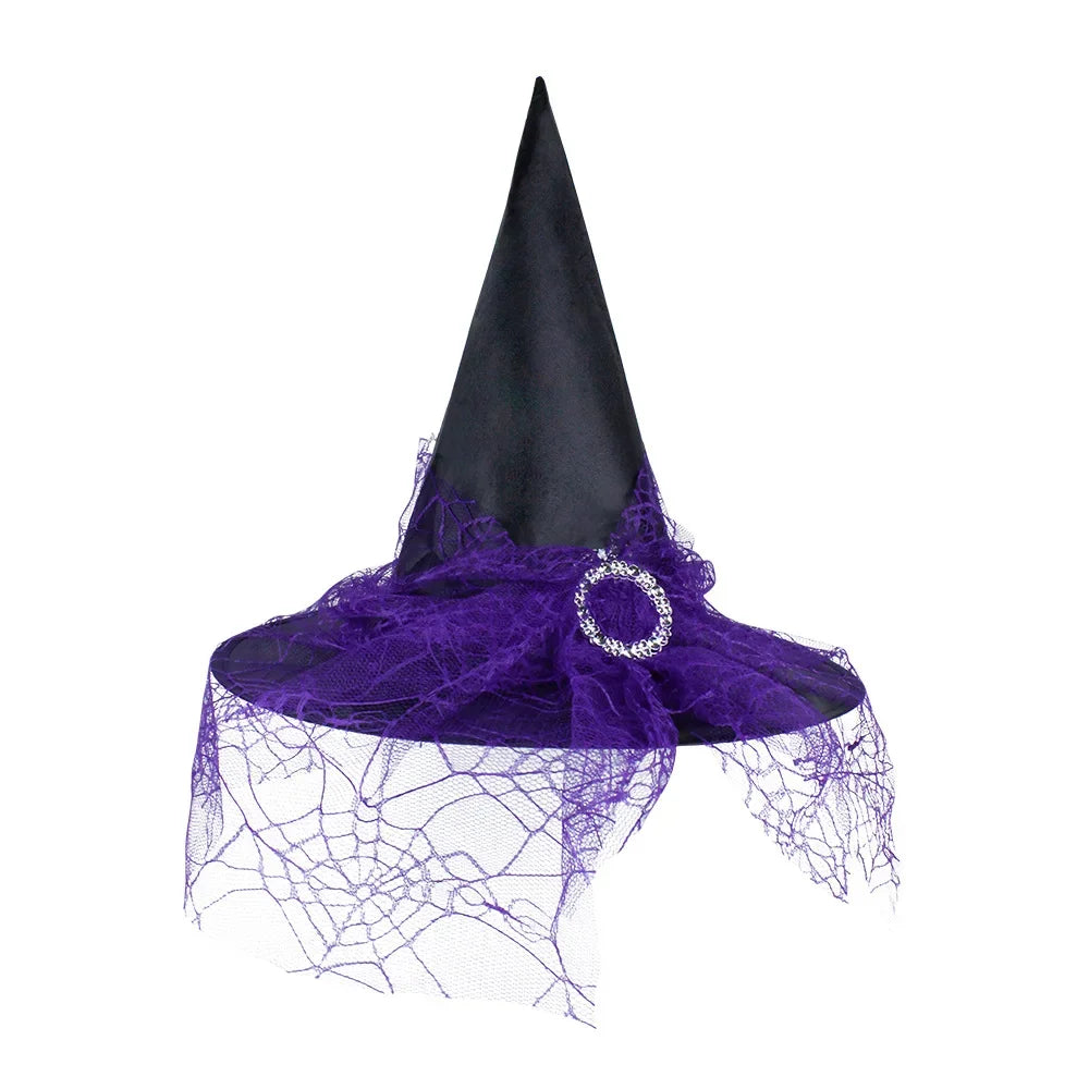 HexaGloom | Chapeau de sorcière pour Halloween | Accessoire de costume pour enfants et adultes | 35×39 cm