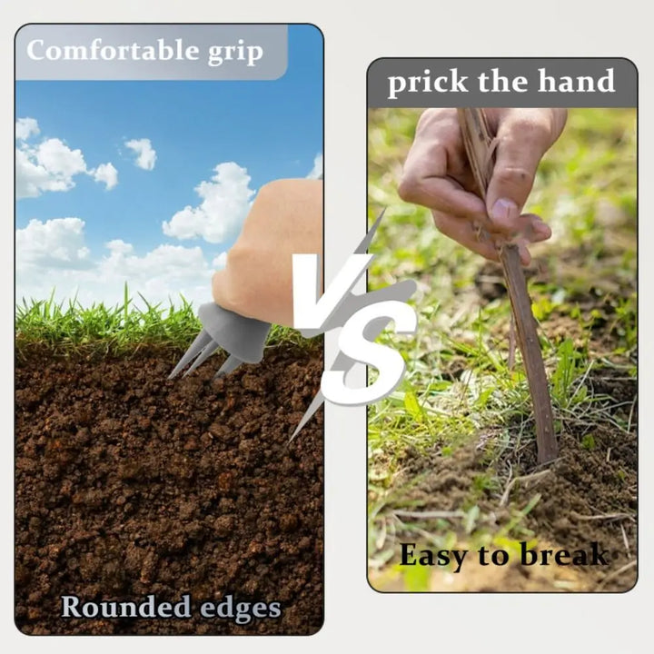 Aergrow Aérateur de sol à main en plastique | Compact & Efficace | 14,7 × 5 cm | Pour pelouses, parterres et surfaces de plantation