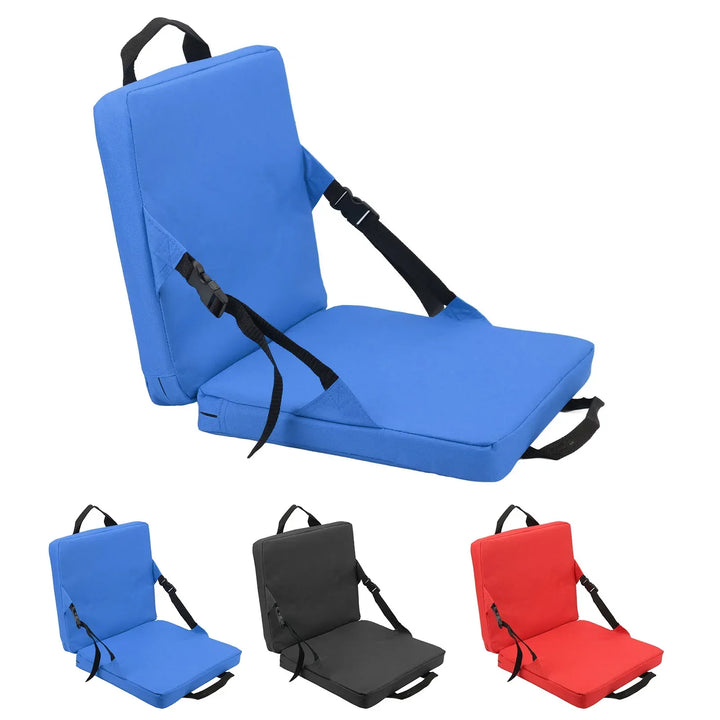 SITPURE Chaise pliante avec dossier | Coussin de siège rembourré | Compacte et confortable pour le stade, la plage et le parc
