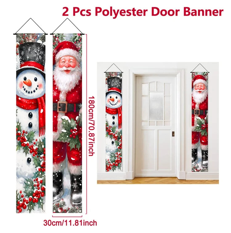 Bannière Festivia | Bannière de porte de Noël | Décoration suspendue « Joyeux Noël » | Décoration de porte festive pour Noël et Nouvel An