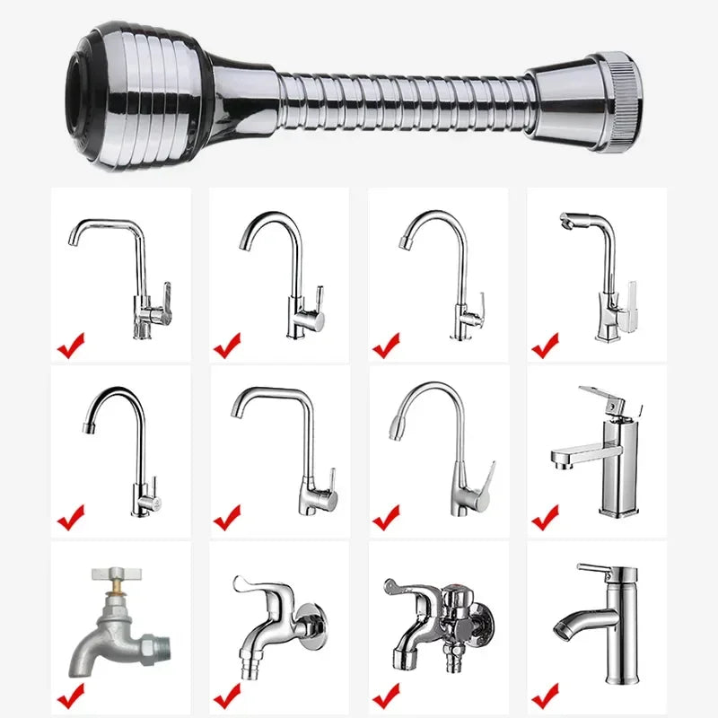 Extension de robinet Aquavero FlexFlow | Embout pivotant à 360° avec 2 types de jet | Aérateur économiseur d'eau pour la cuisine et la salle de bain | En plastique ABS