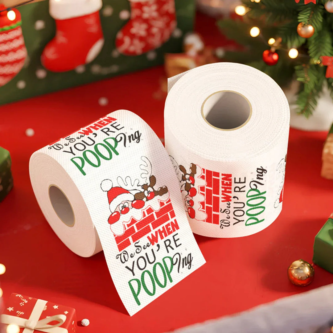 Papier toilette de Noël FestivaRoll | Papier à motif amusant | Bonne année 2026 | Décoration & fournitures de fête