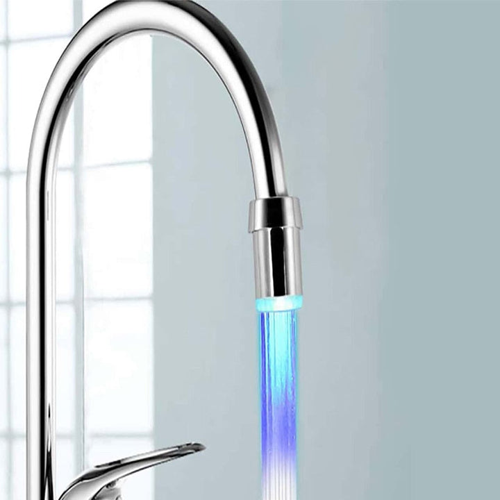 Éclairage LED de robinet AquaLume | Changement de couleur par pression d'eau | Sans batteries | Ø 2,5 cm