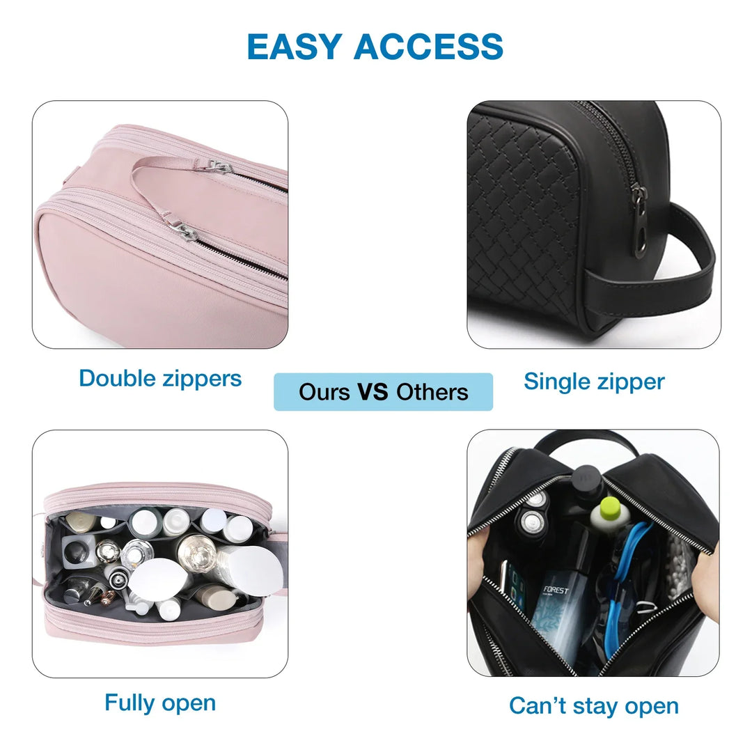 Kosmetixo Trousse de Toilette Imperméable pour Femmes & Hommes | Trousse de Toilette Légère en S/M/L | Accessoires de Voyage pour Produits de Soins & Maquillage | Organiseur de Voyage Unisexe