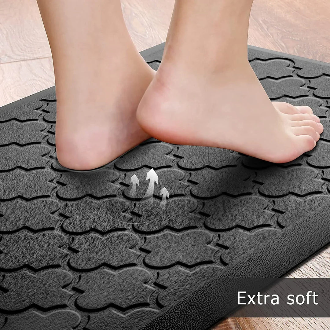 Tapis de cuisine Comfura anti-fatigue | Tapis de standing rembourré en mousse à mémoire | Antidérapant & Imperméable | Tapis de confort pour évier & espace de travail