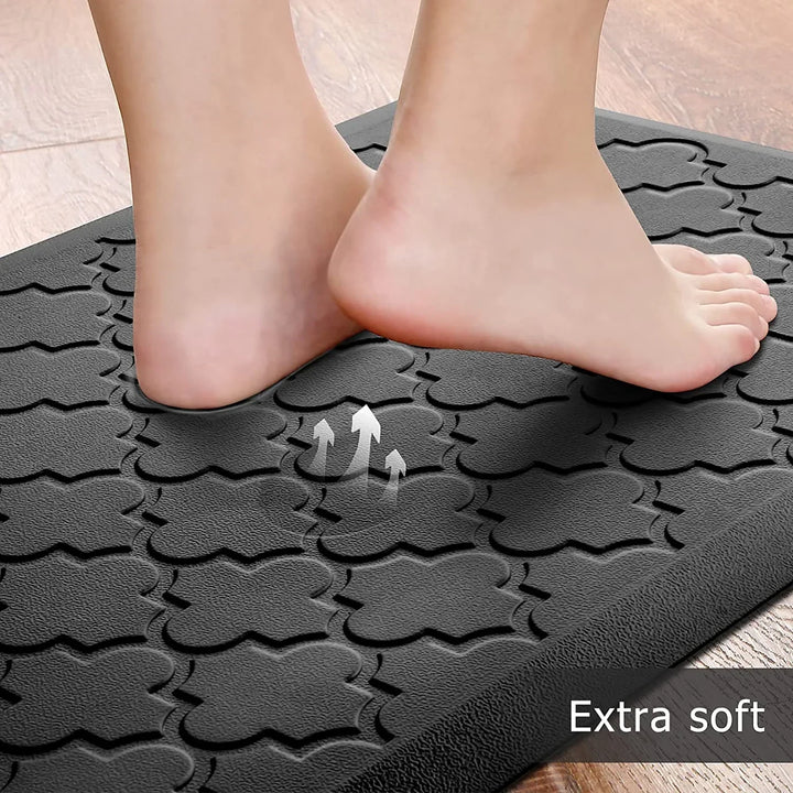 Tapis de cuisine Comfura anti-fatigue | Tapis de standing rembourré en mousse à mémoire | Antidérapant & Imperméable | Tapis de confort pour évier & espace de travail