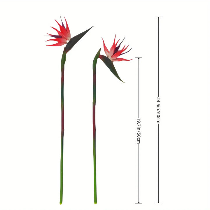 Floriva Ensemble de 3 Fleurs Artificielles de Strelitzia | Fleurs Oiseau de Paradis | Tiges de 24,5 cm | Décoration pour la Maison, Bureau & Événements