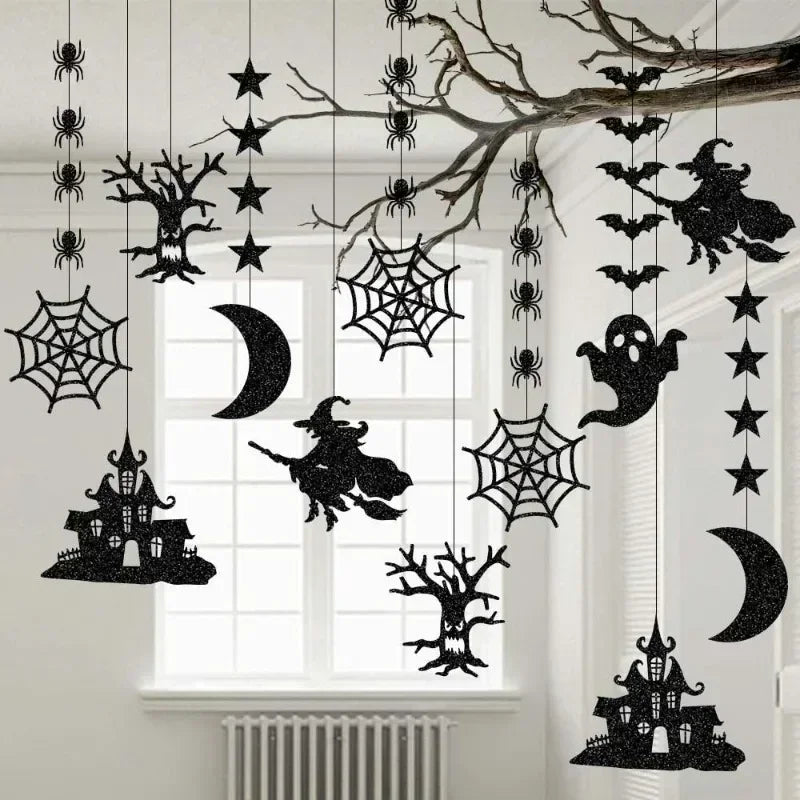 HexaSpook Décoration Suspendue | Set de Halloween 6 pièces | Fantômes & Sorcières | Pour Maison & Fête