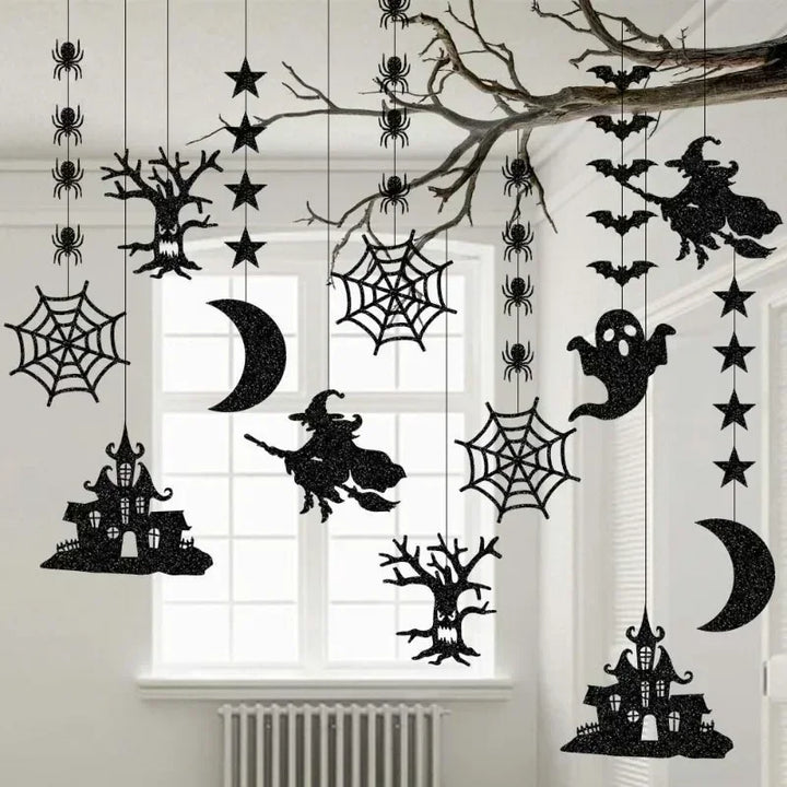 HexaSpook Décoration Suspendue | Set de Halloween 6 pièces | Fantômes & Sorcières | Pour Maison & Fête