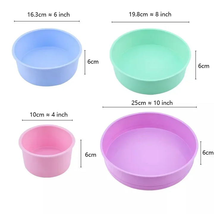 Moule à Gâteau Rond BakeoFlex en Silicone | Antiadhésif & Résistant à la Chaleur | 4–10 pouces (10–25 cm)