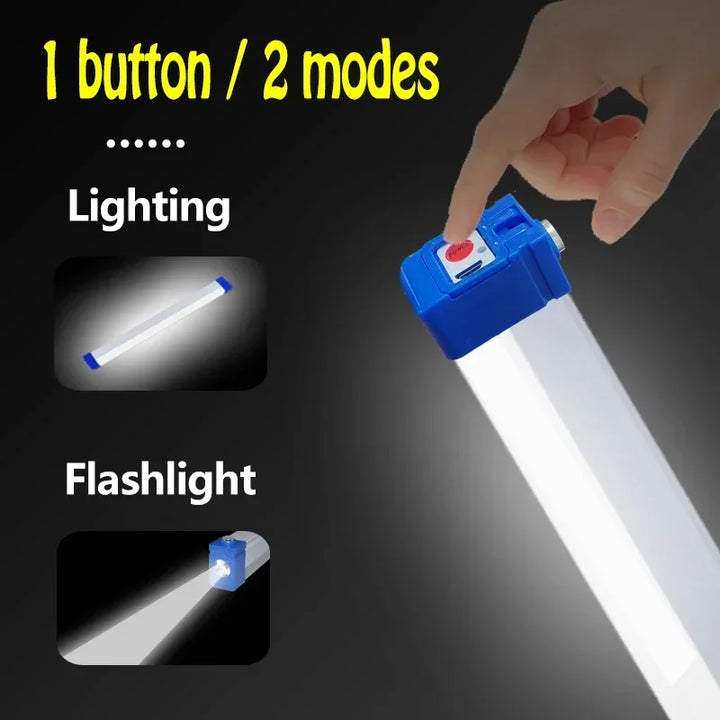 MagnaBeam LED Tube | Lampe de camping rechargeable avec magnet et crochet | 32/52 cm | Lampe d'urgence portable pour extérieur et véhicule