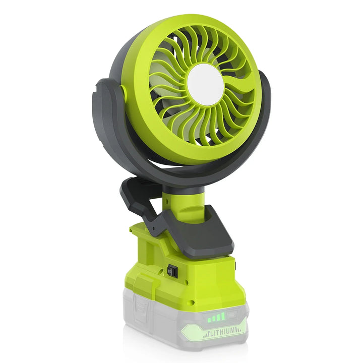 Ventilateur à batterie et secteur DualBreeze One | Compatible avec les batteries Ryobi P107/P108 | Portable & fonctionnement sur secteur | Pour une utilisation intérieure et extérieure