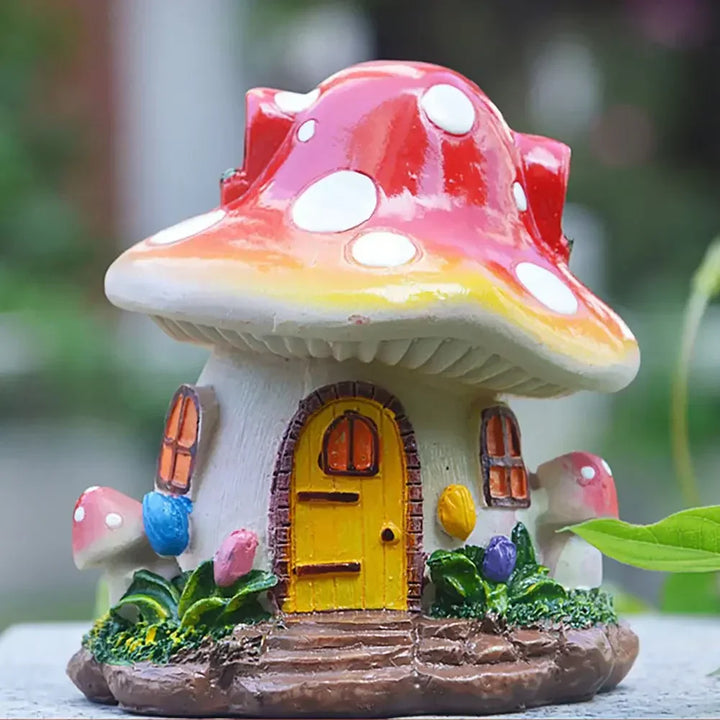MycoFairy Home | Maison de champignon miniature | Figurine en résine | Décoration de jardin féerique & Terrarium | Fait main