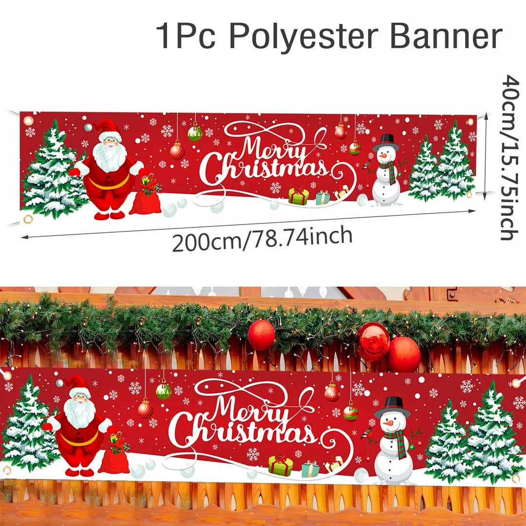 Bannière de Noël FestiJoy | Joyeux Noël & Bonne Année 2025/2026 | Décoration intérieure & extérieure | Résistante aux intempéries & Réutilisable