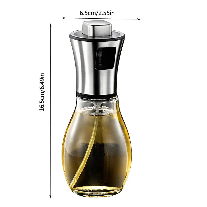 CulinaMist Pro  Pulvérisateur d'huile 200 ml | Brume fine & buse améliorée | Pour huile, vinaigre & jus de citron | Acier inoxydable & verre