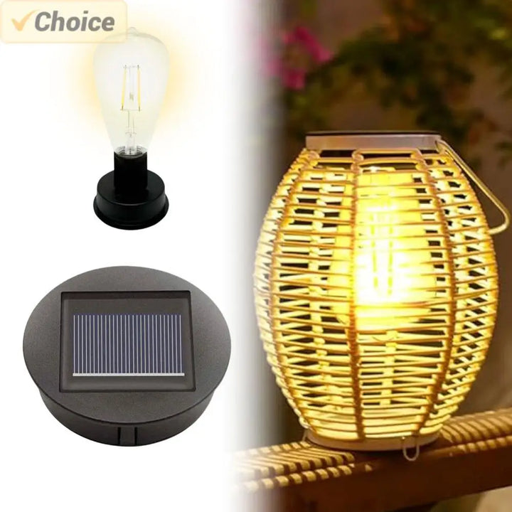 Base de lampe solaire Solesta 8 cm avec ampoule LED | Automatique On/Off | IP44 Résistant aux intempéries | Pour jardin, camping & déco DIY