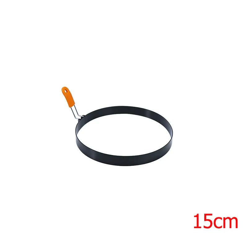 Cookova Moule à œufs et pancakes en silicone avec poignée en acier inoxydable | Antiadhésif & Résistant à la chaleur | Pour œufs, pancakes & plus | Ø environ 9 cm