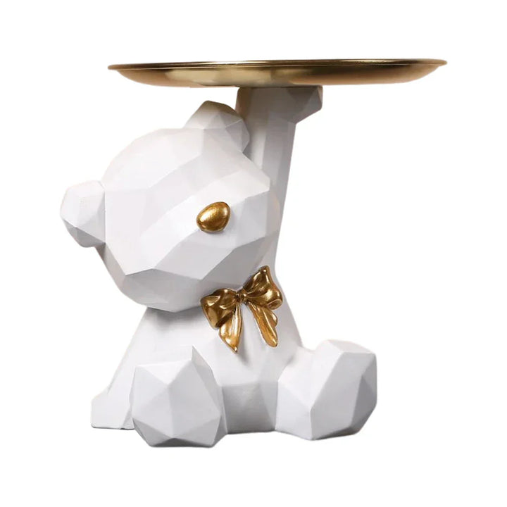 GeoBear | Figurine de rangement ours | Design géométrique en résine | Décoration & rangement pour bonbons & petits objets | 17,5×13 cm