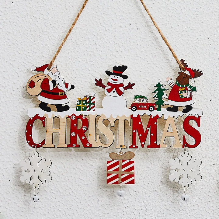 Pendentif en bois NordicCharm | Décoration de Noël à suspendre | Ornement fait main pour arbre, mur et fenêtre | Décoration festive 2025–2026