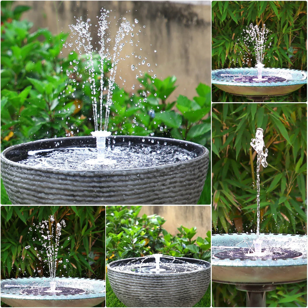 Pompe de Fontaine Solaire Solavera 6,5W | Avec LED & Batterie 5000mAh | 16 Buses | Pour Étang & Jardin