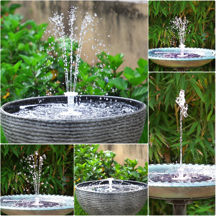 Pompe de Fontaine Solaire Solavera 6,5W | Avec LED & Batterie 5000mAh | 16 Buses | Pour Étang & Jardin