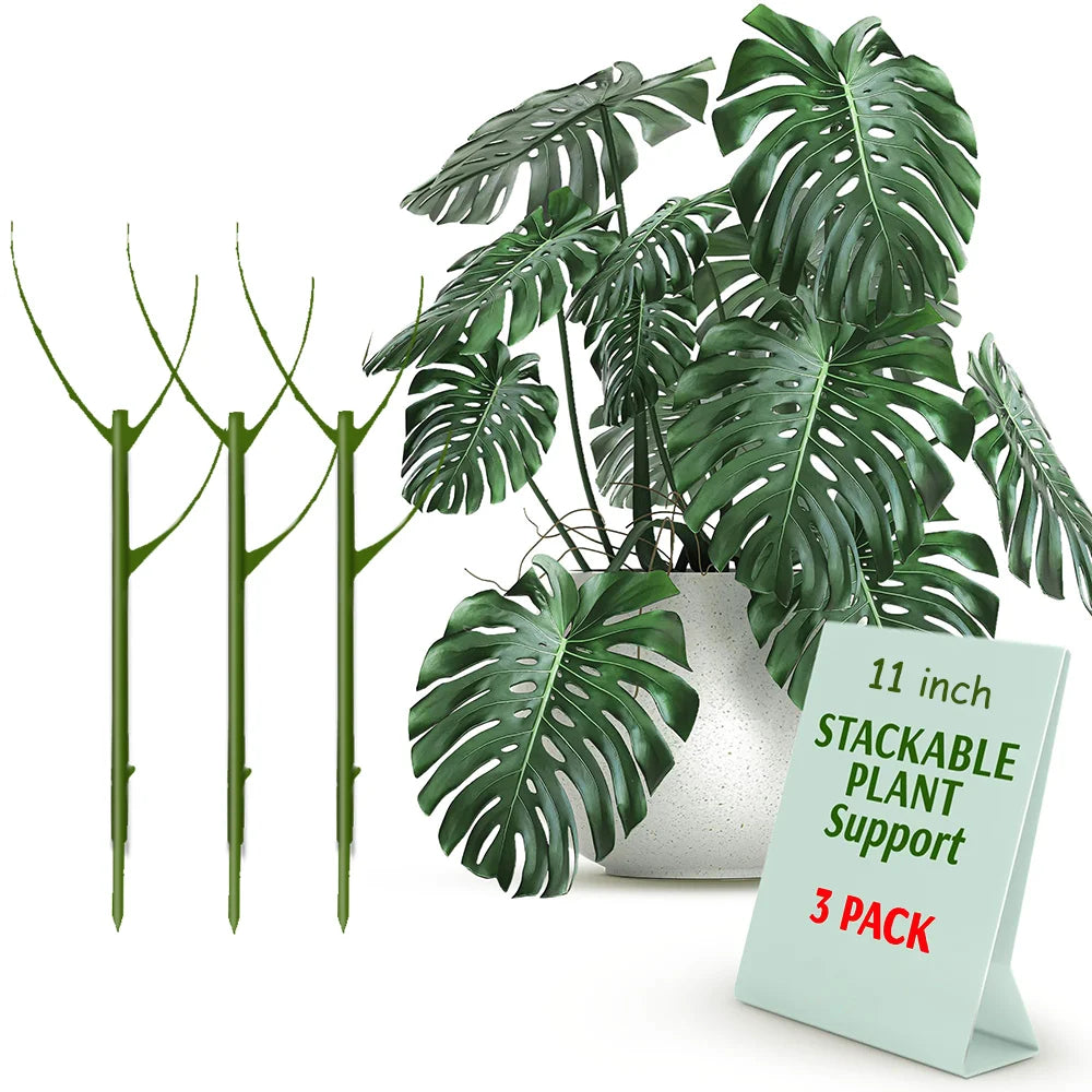 Floravio Support de Plantes 3 pièces | Empilable & Esthétique | Look Naturel | Pour Plantes d'Intérieur & de Jardin