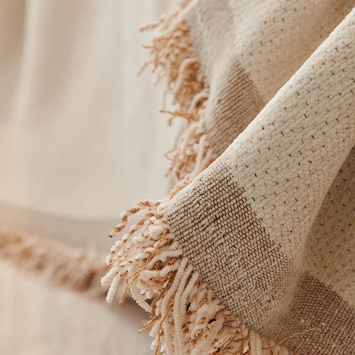 ScandiLoom Couverture à Franges | Quatre Saisons | Protection de Canapé & Grattage | Couverture & Tapis en un